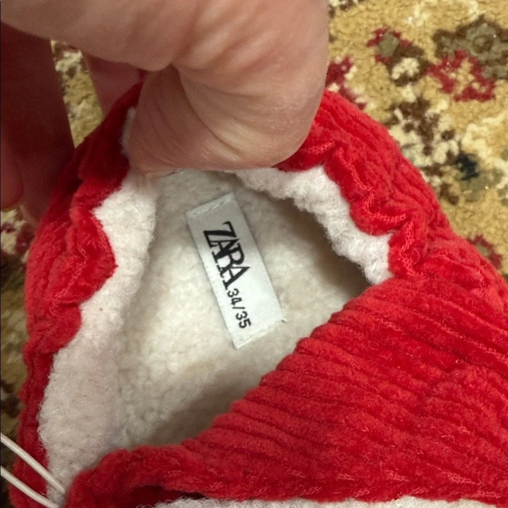 Zara Kids Santa Slippers - Red and White